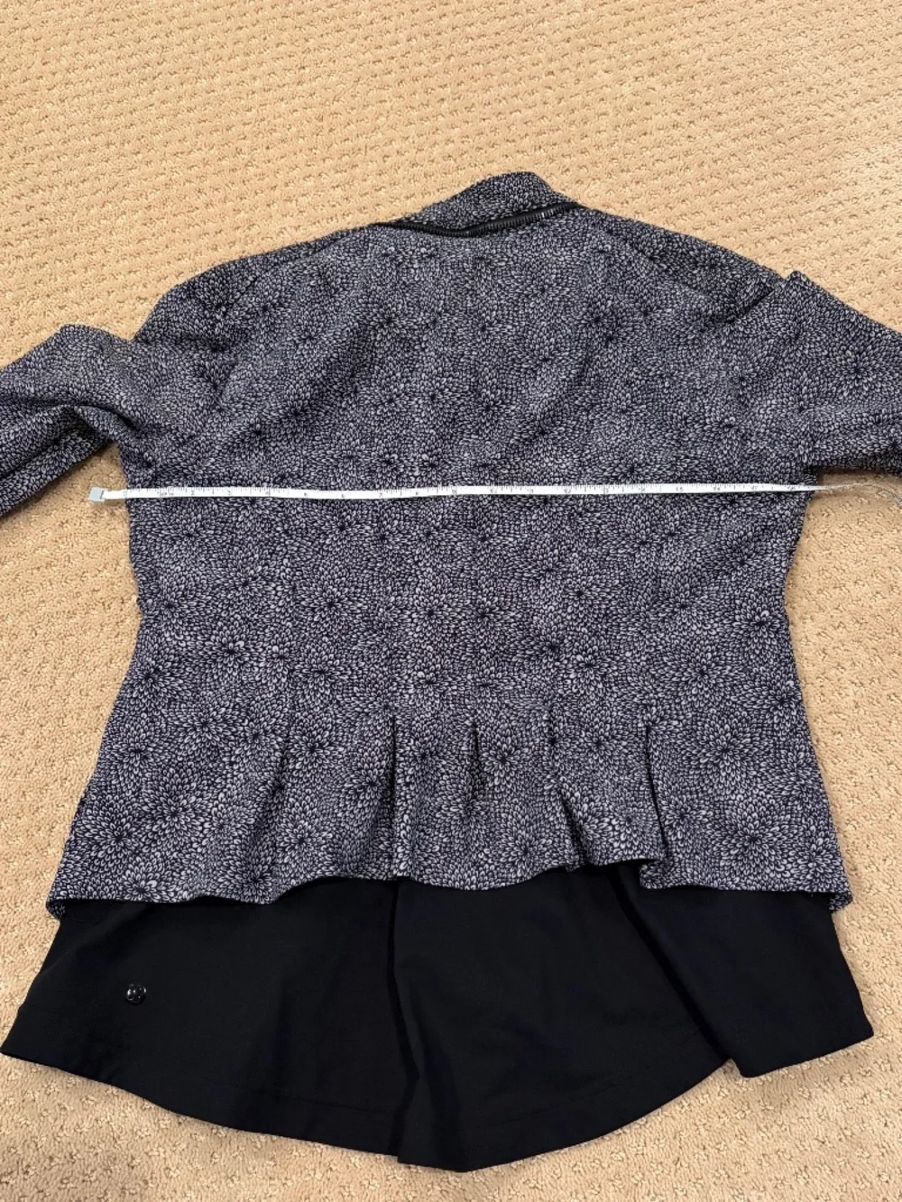 Lululemon Bust A Move Moto Jacket Plush Petal Black Ghost Peplum est. Size 10